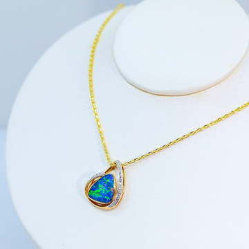 Doublet Opal Pendant in 14K Yellow Gold