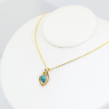 Doublet Opal Pendant in 14K Yellow Gold