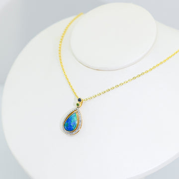 Doublet Opal Pendant in 14K Yellow Gold